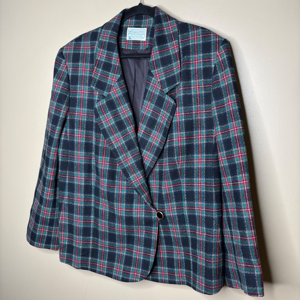 Vintage Pendleton Women's PlaidPure Virgin Wool Plus Size 16W Preppy